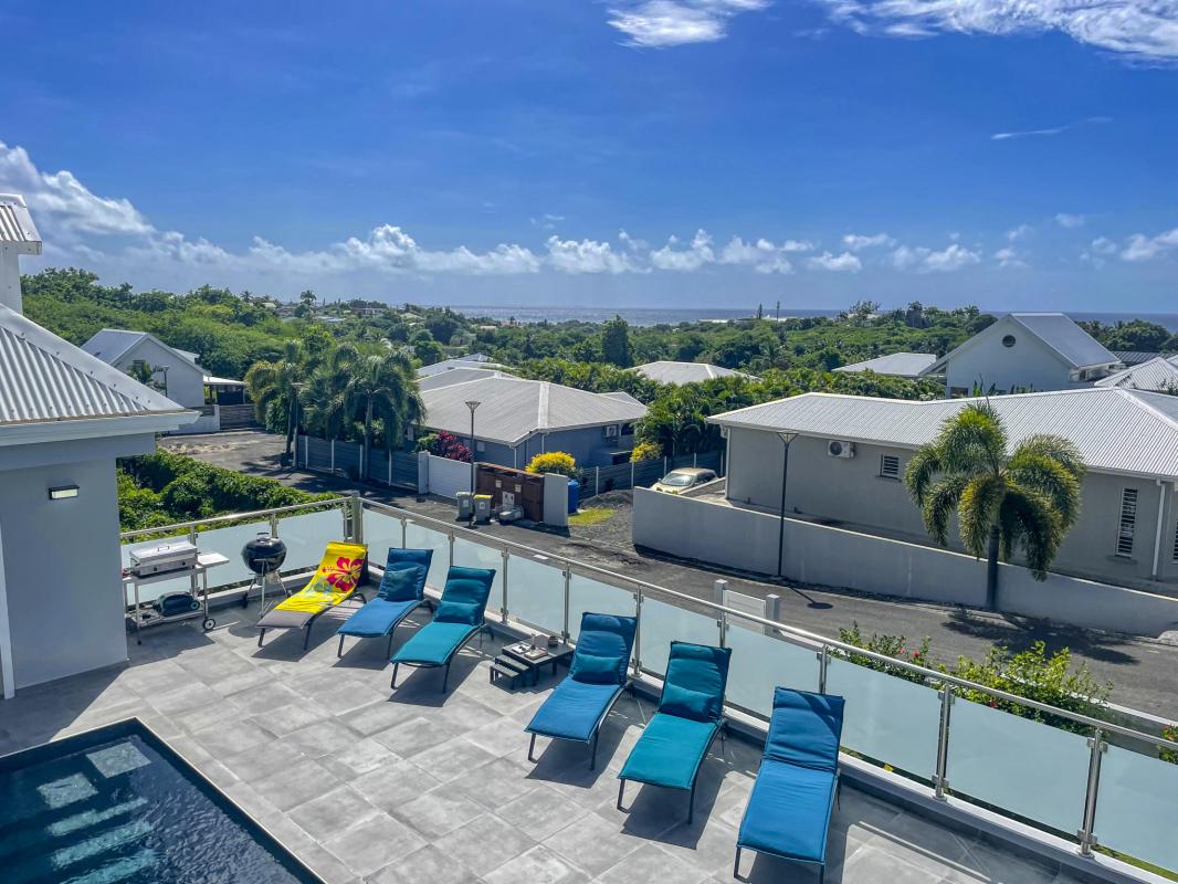 37.Location villa piscine vue mer St François Guadeloupe_Terrasse Etage